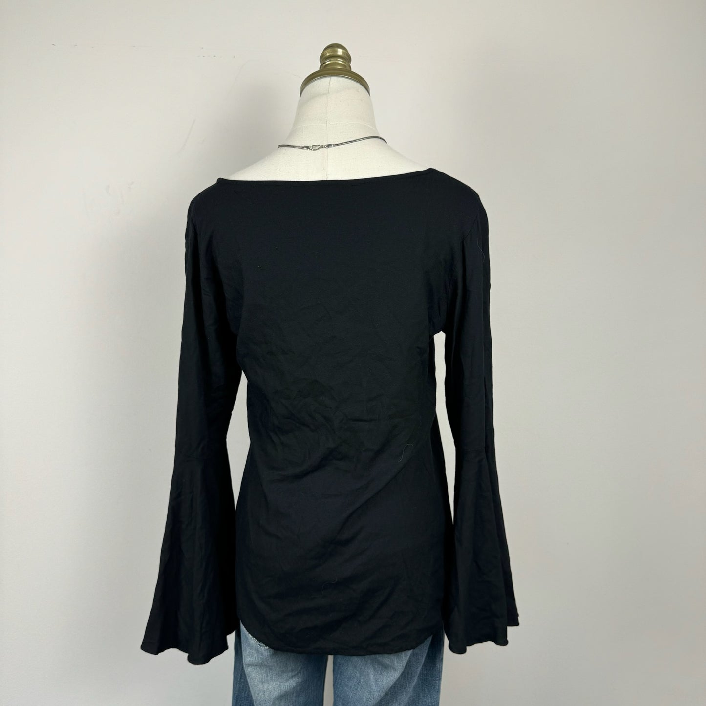 Black Bell Sleeve Top