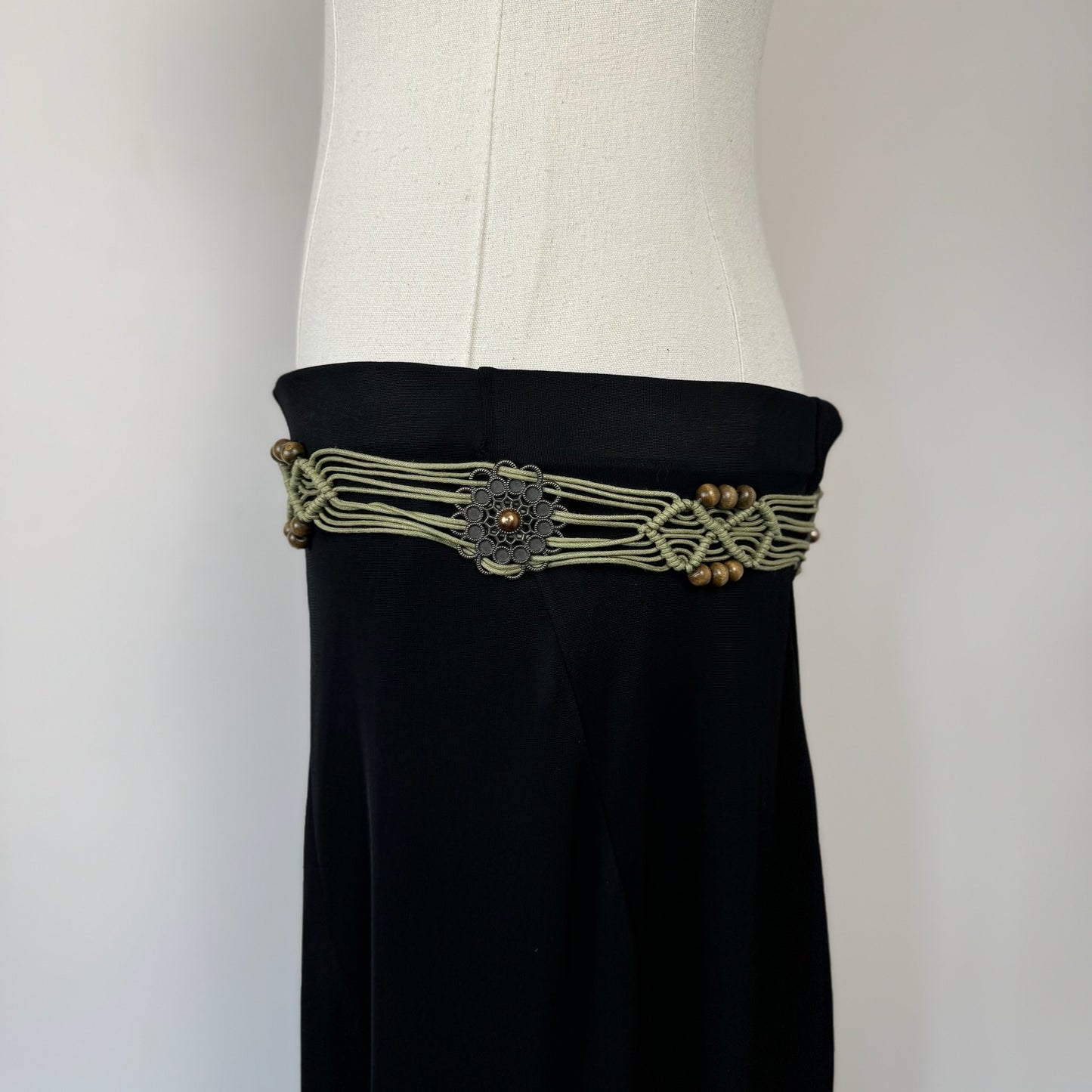 Boho Sage Green Tassle Belt