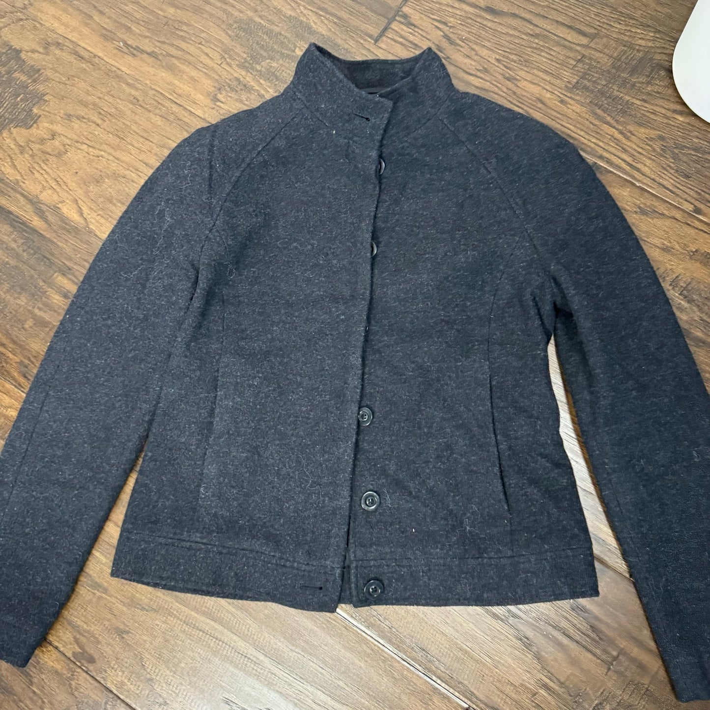 Grey Wool Button Up Jacket