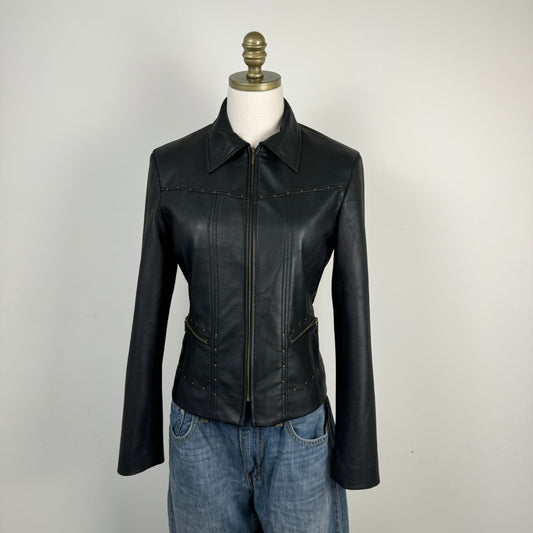 Black Studded Leather Jacket