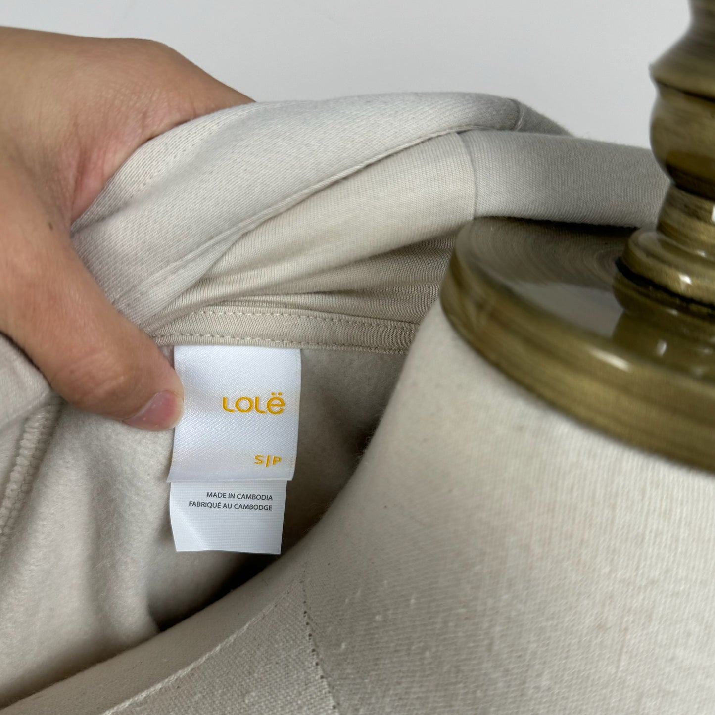 Beige Half Zip Hoodie