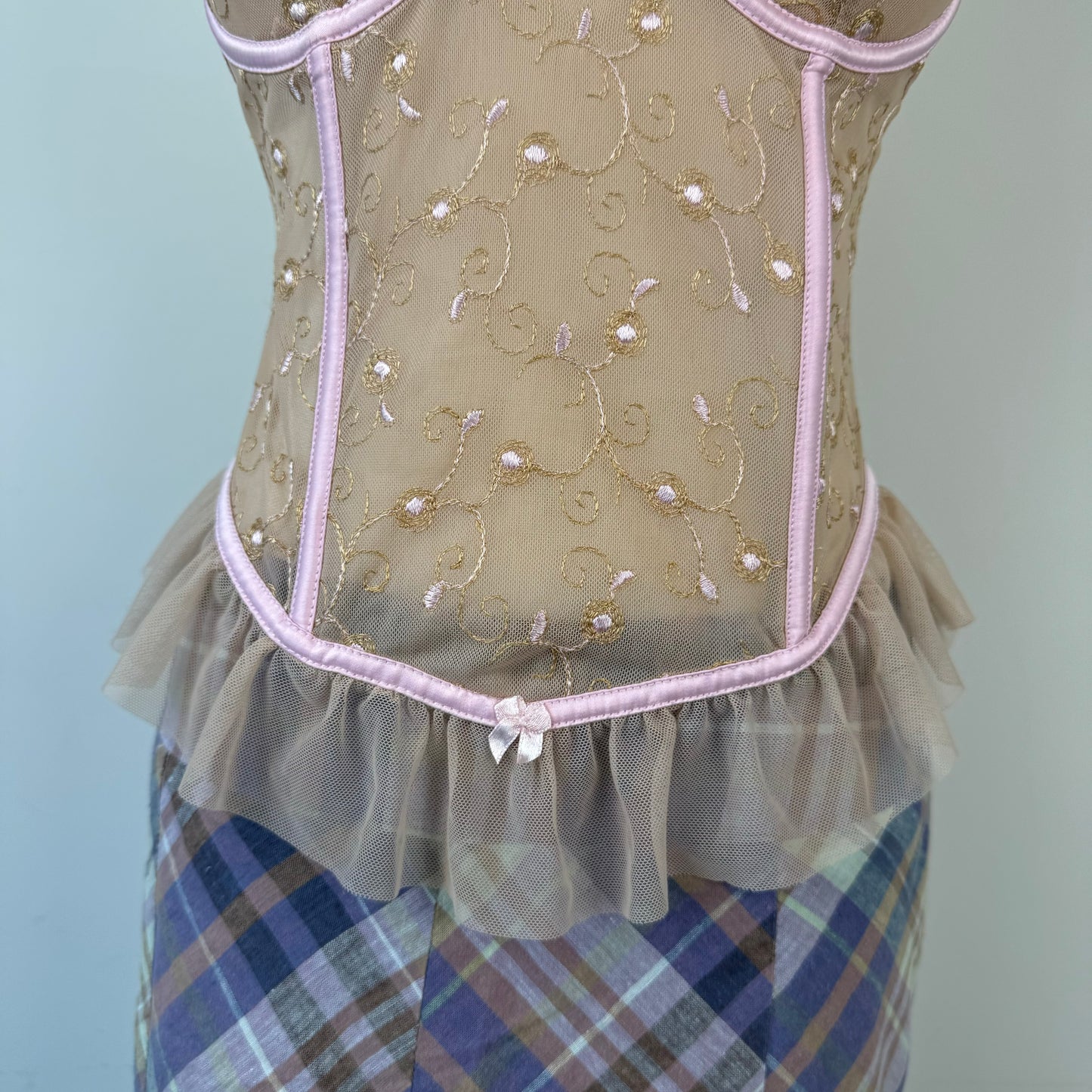 Embroidered Floral Corset Top