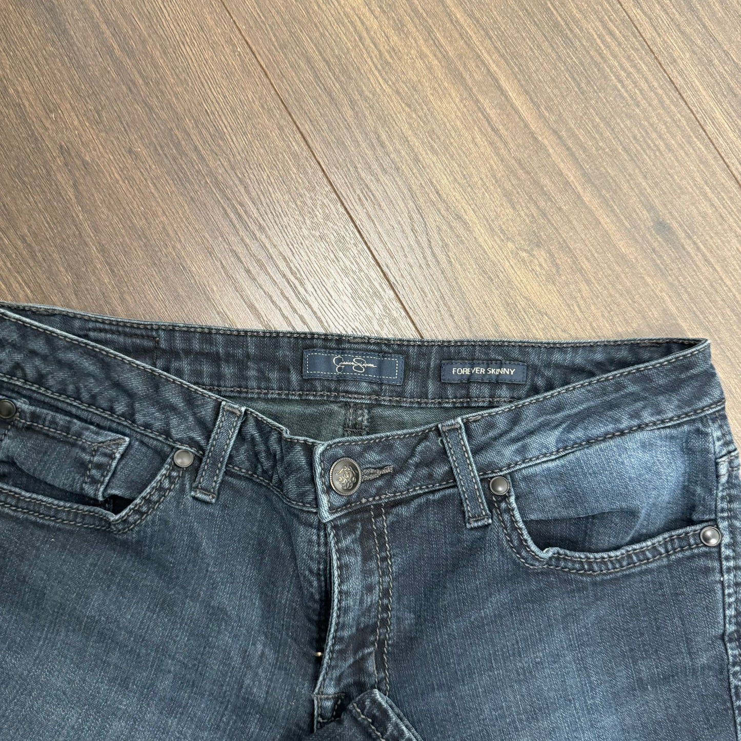 Dark Wash Low Rise Skinny Jeans