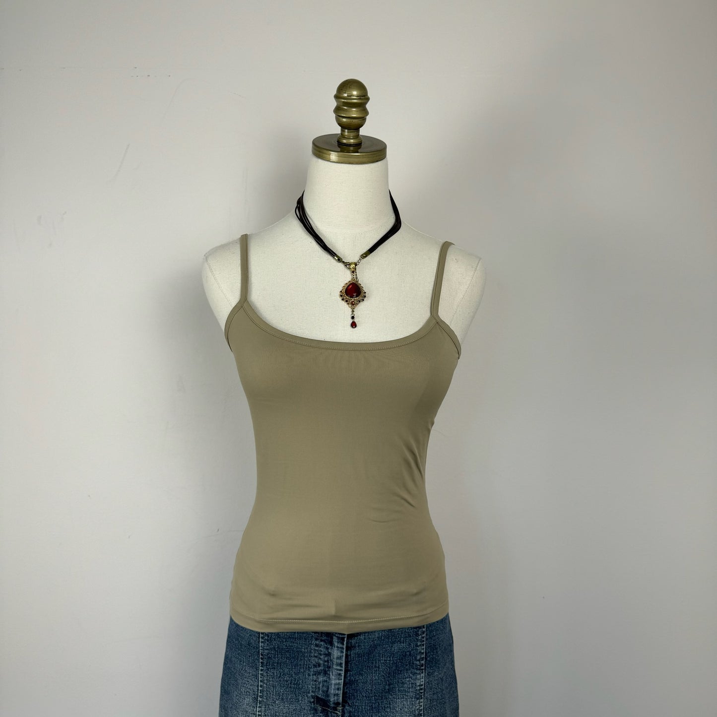 Vintage Slinky Beige Tank Top