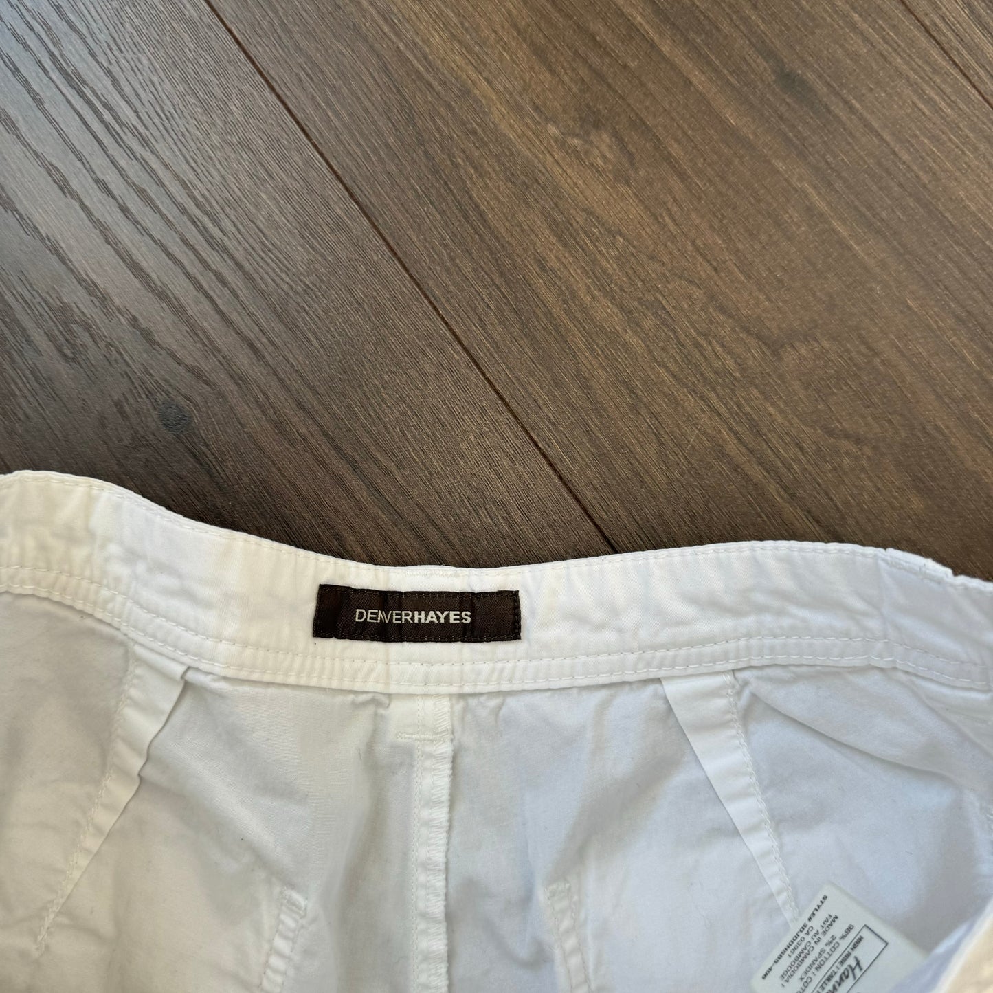 White Low Rise Cargo Capris