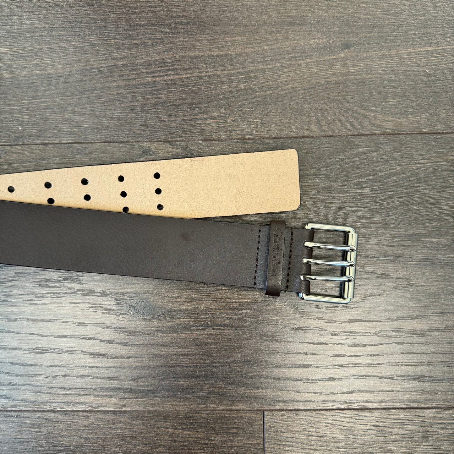 Dark Brown Chunky Leather Belt