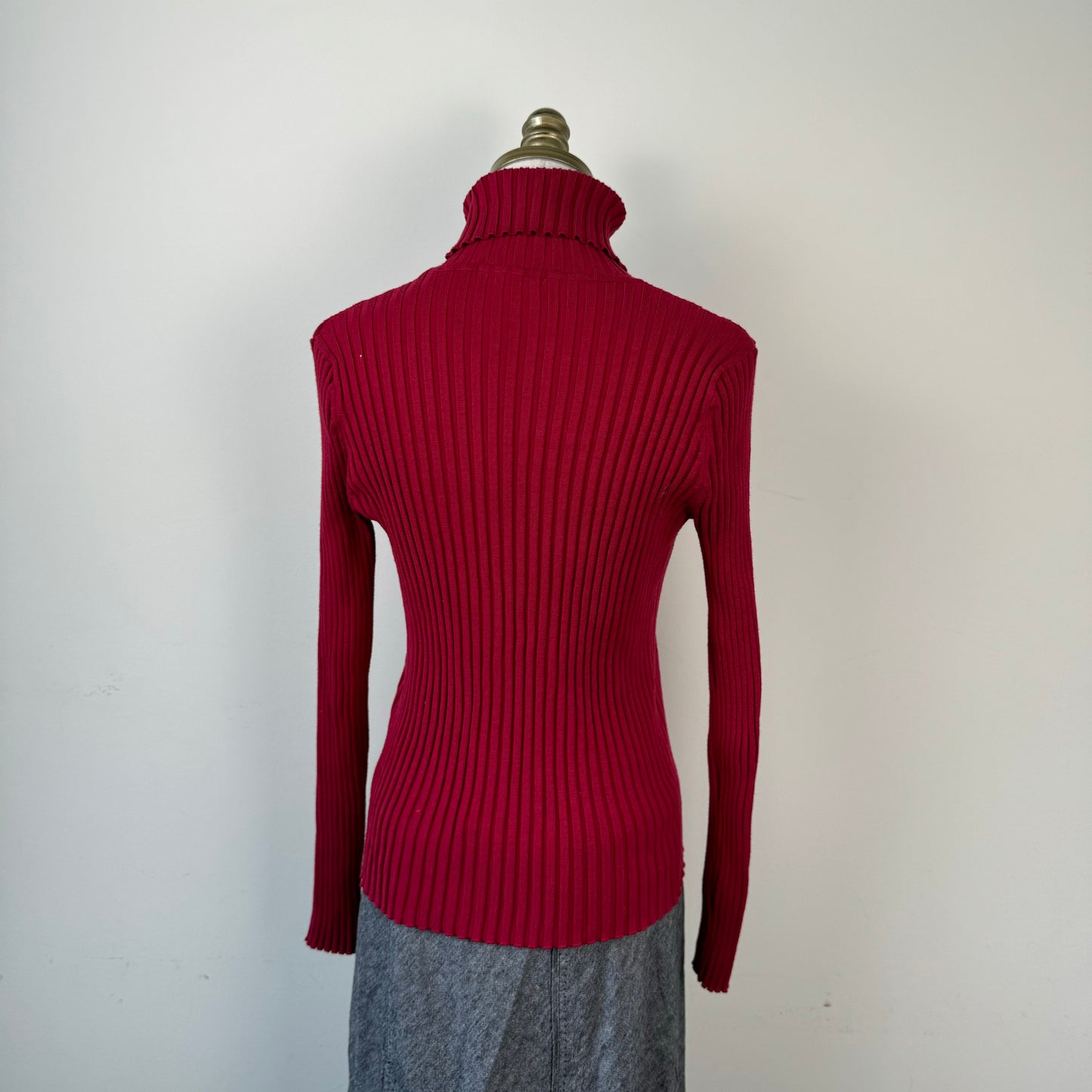 Red Fitted Turtleneck Sweater