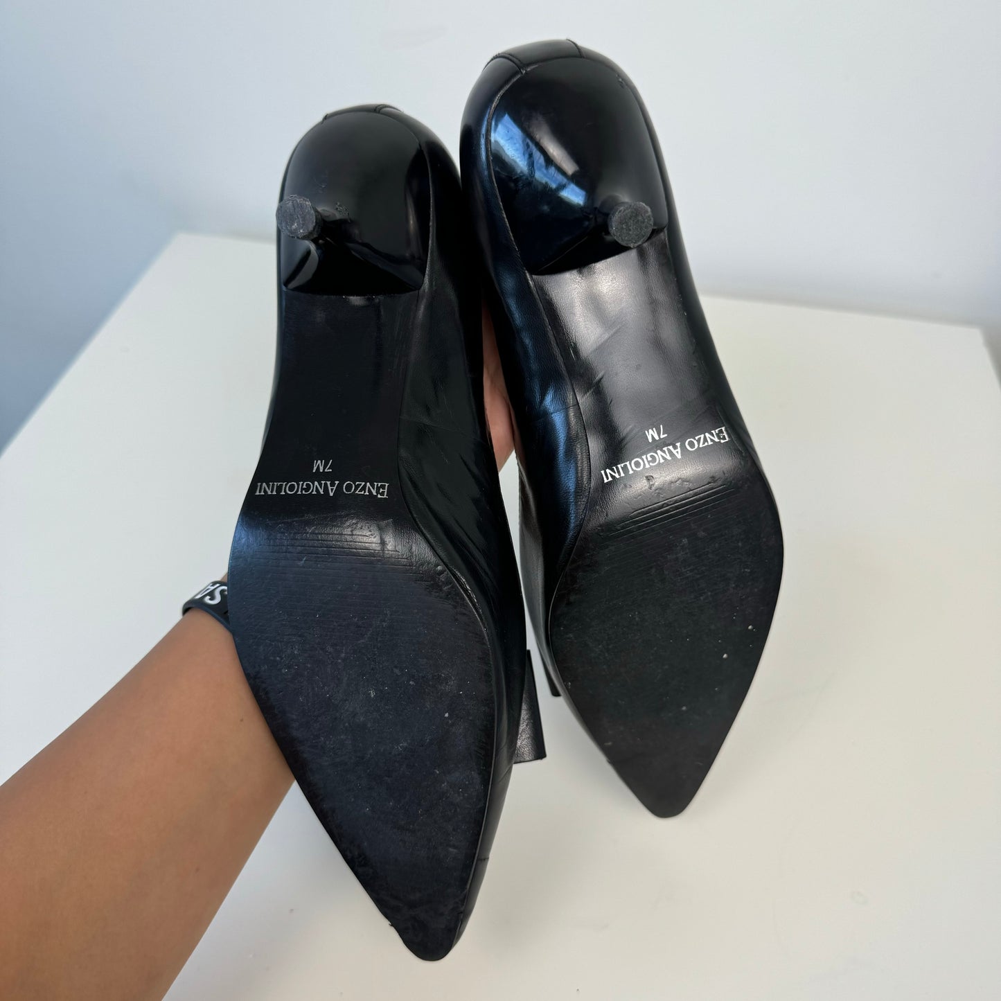 Vintage Black Pointed Toe Kitten Heels