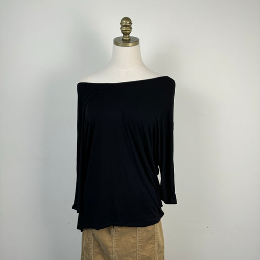 Black Slinky Off Shoulder Dolman Top