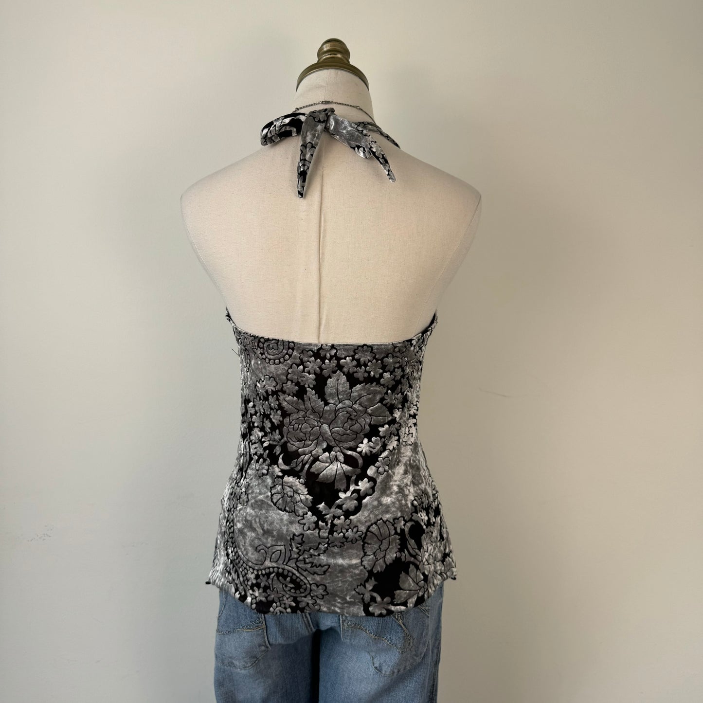 Y2K Velvet Halter Top