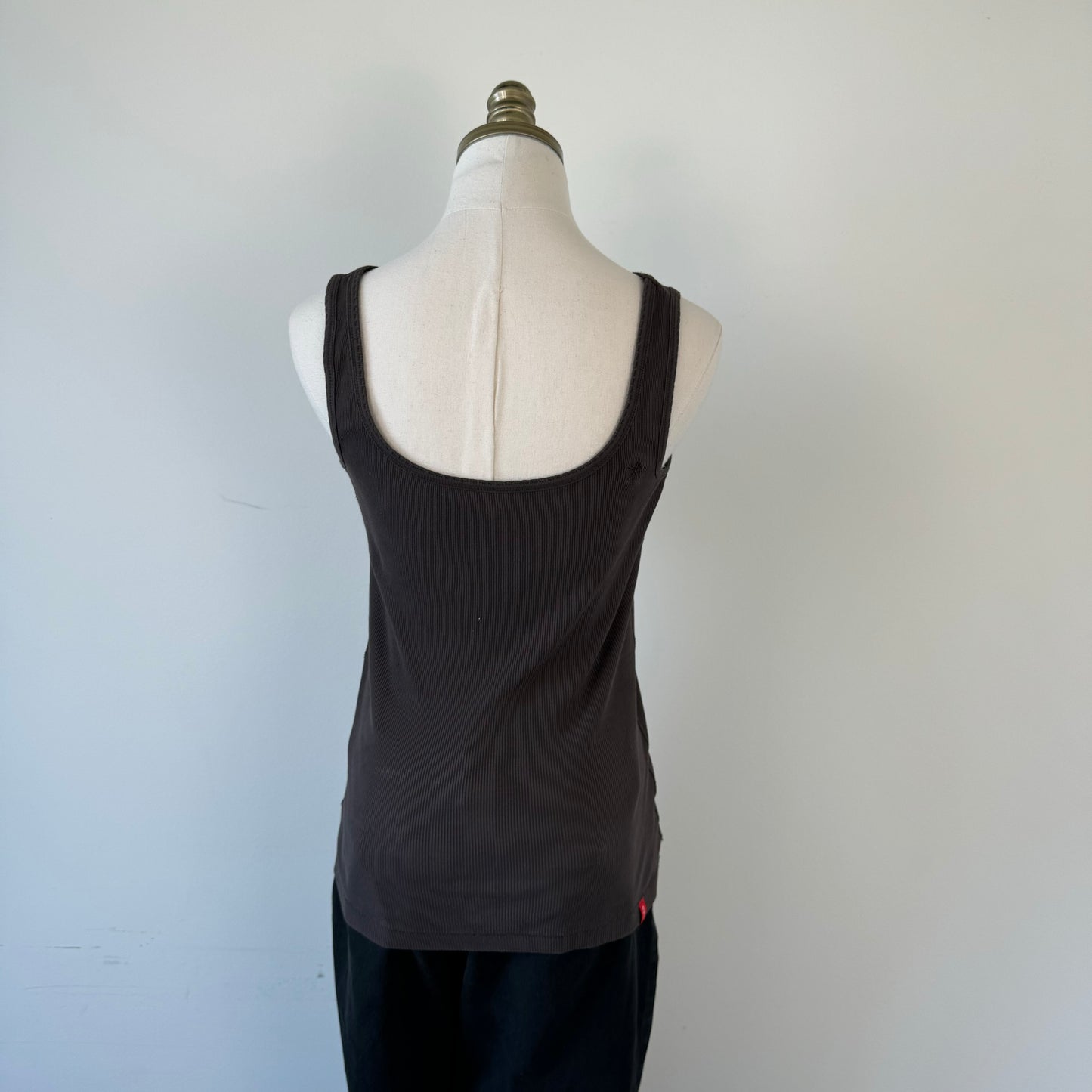 Brown Ribbed Tank Top