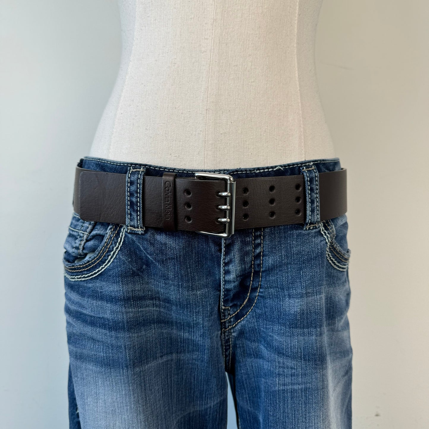 Dark Brown Chunky Leather Belt