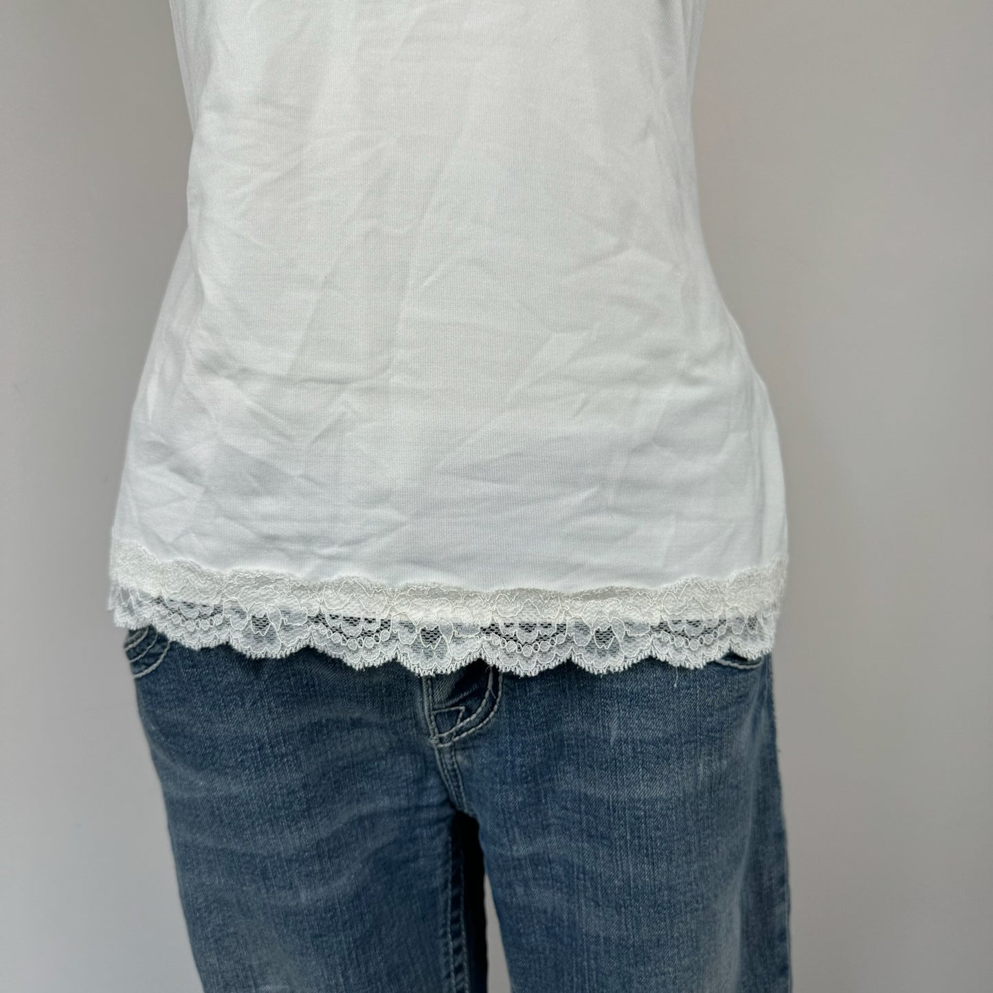 White Lace Trim Cami