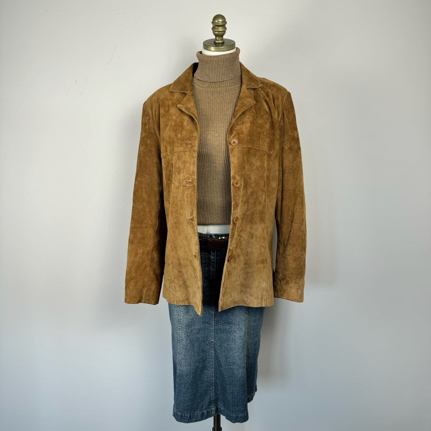 Vintage Suede Tan Leather Jacket