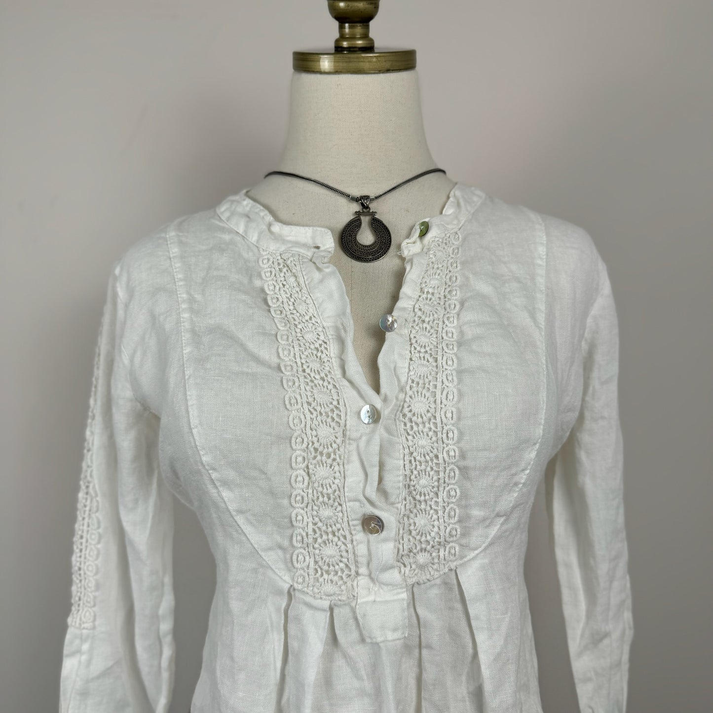 Boho Linen White Euro Summer Top