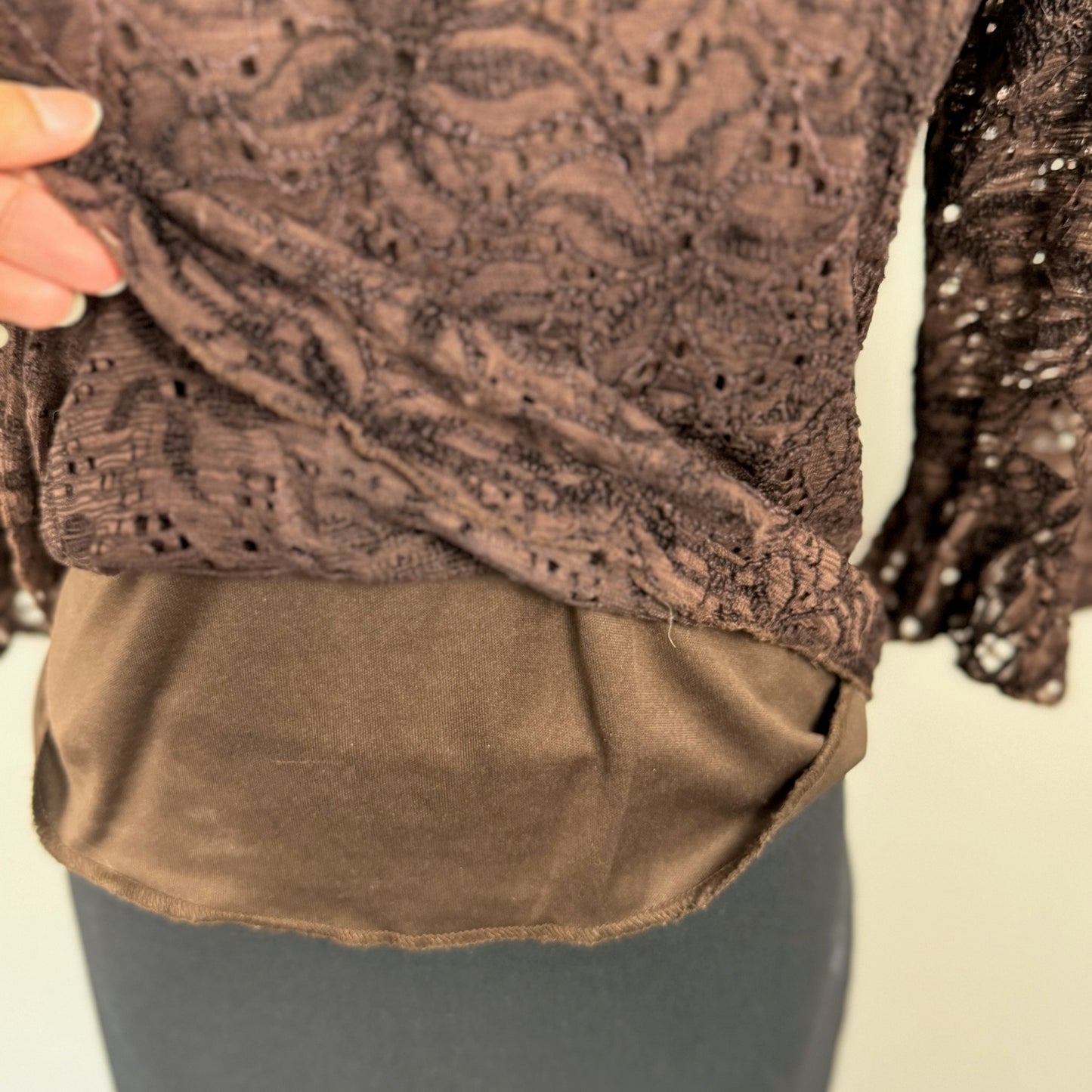 Vintage Brown Lace Top