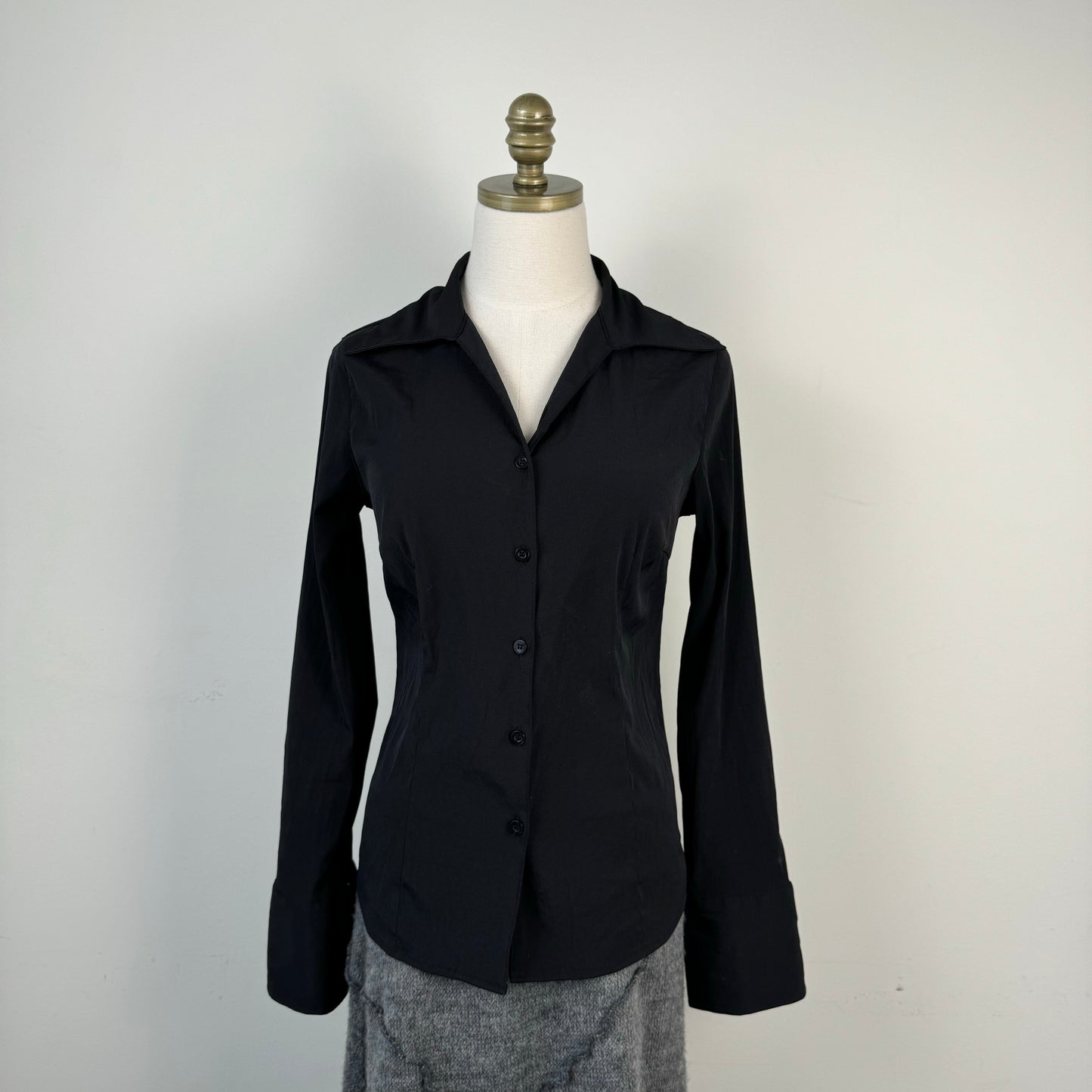 Black Fitted Button Up Shirt