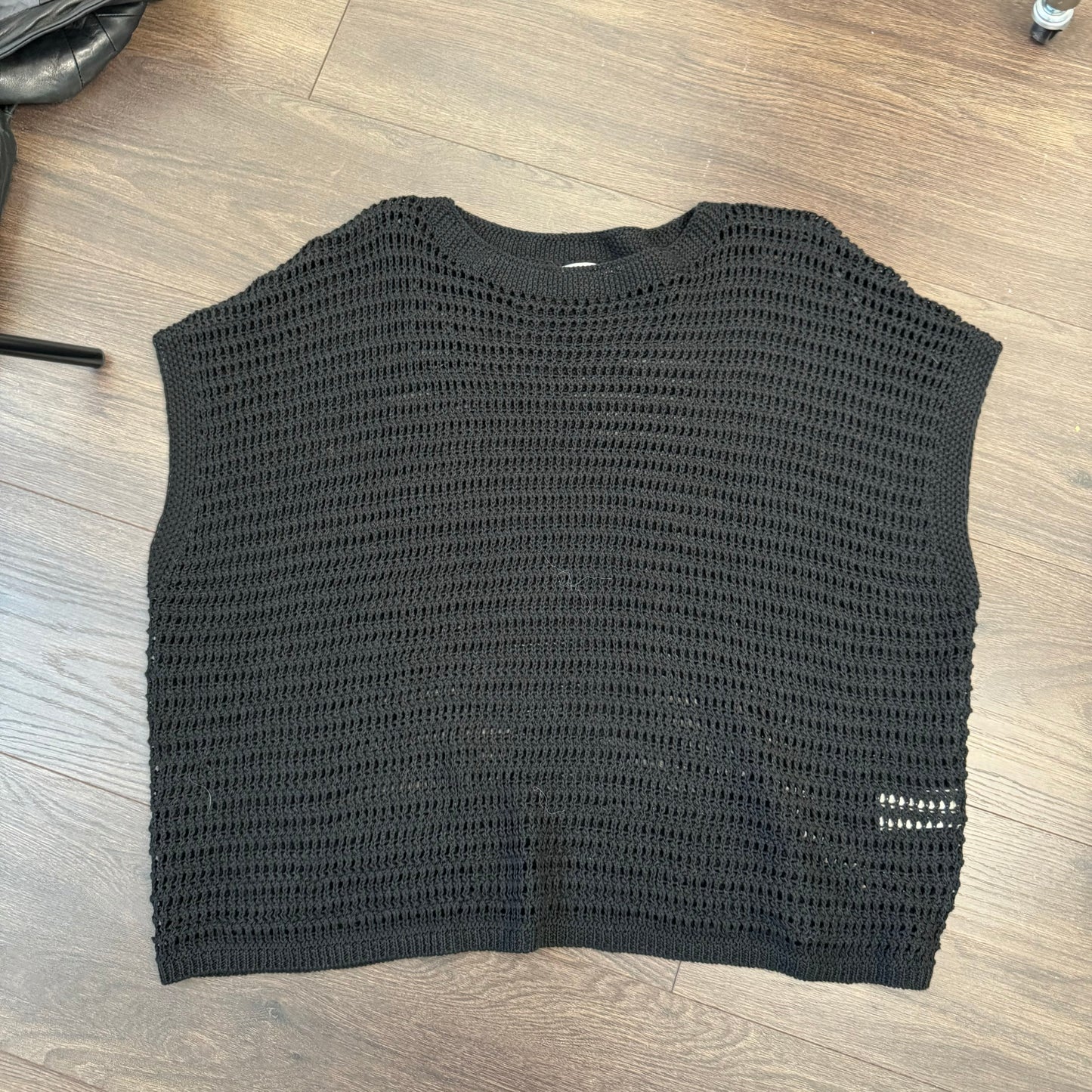Black Off Shoulder Knit Poncho