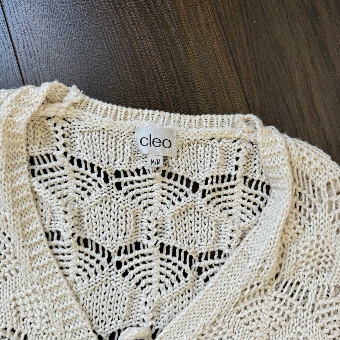 Open Front Tie Up Crochet Cardigan