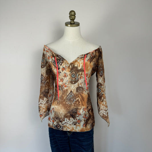Vintage Boho Bell Sleeve Top