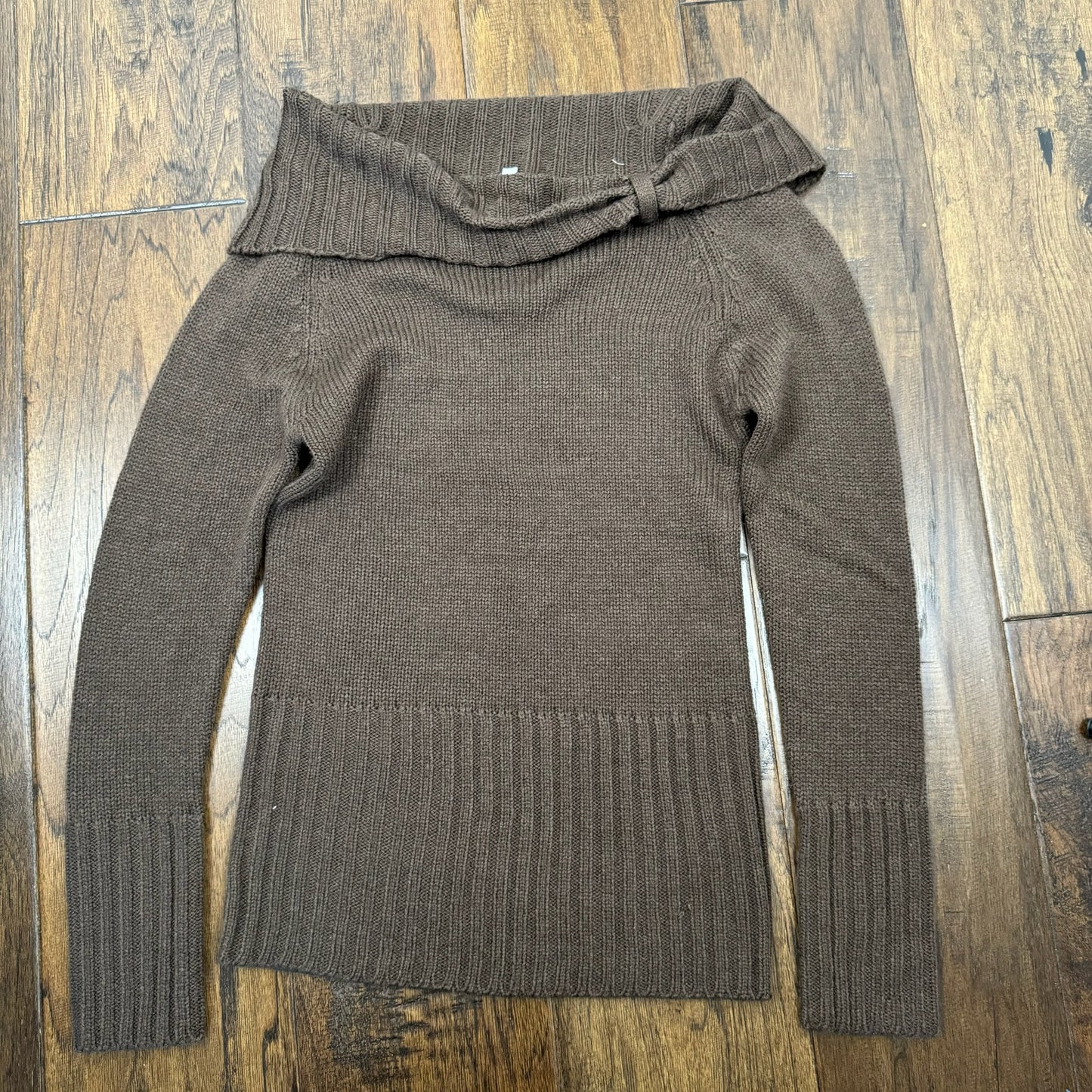 Brown Off The Shoulder Long Sweater/Mini Dress
