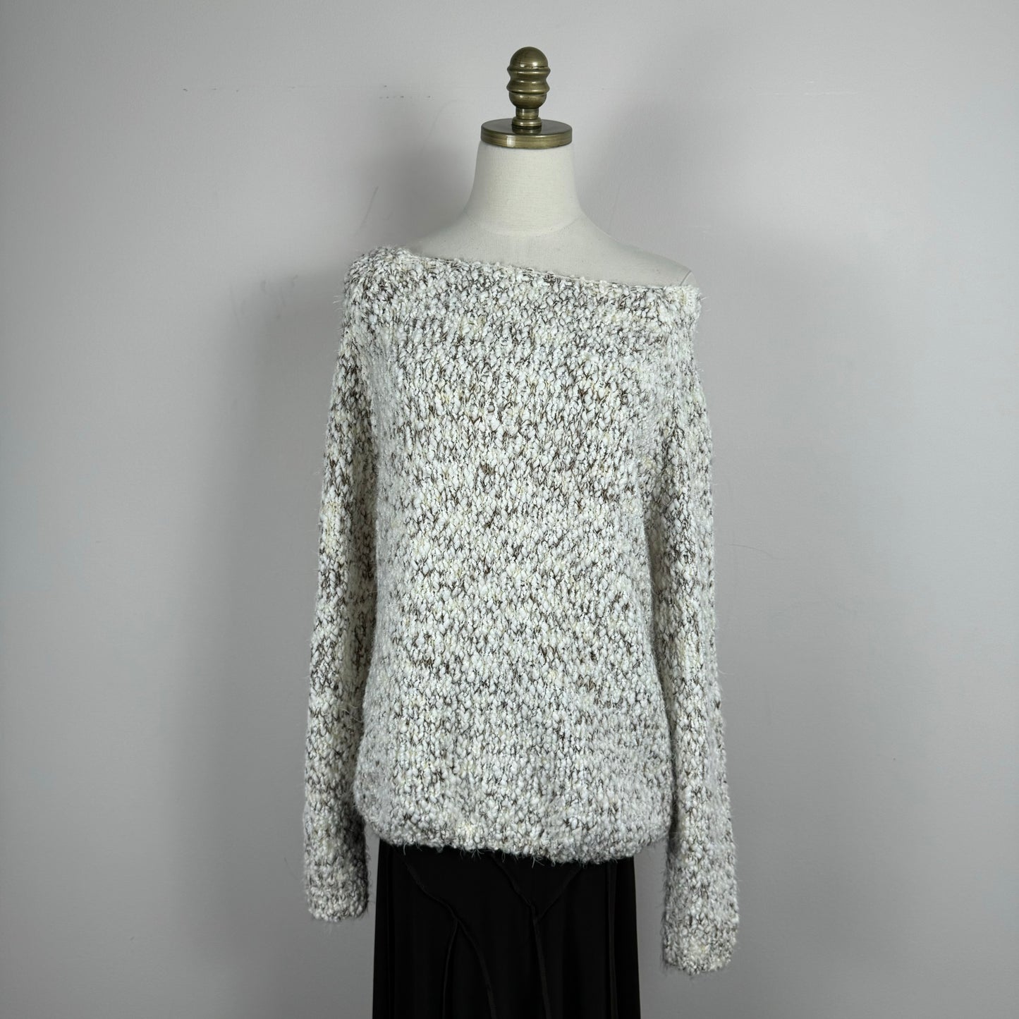 Off The Shoulder Oatmeal Sweater