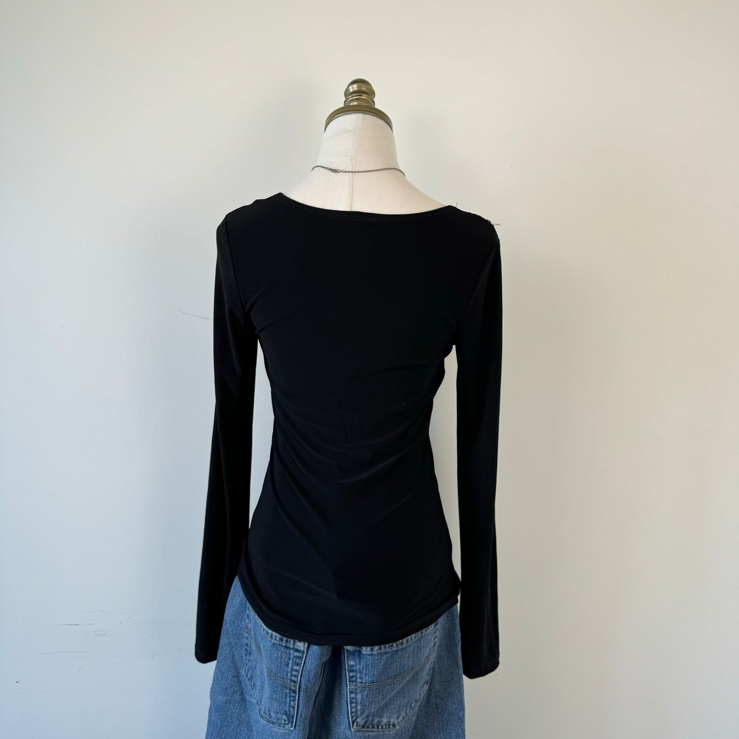 Vintage Black Babydoll Sequin Top