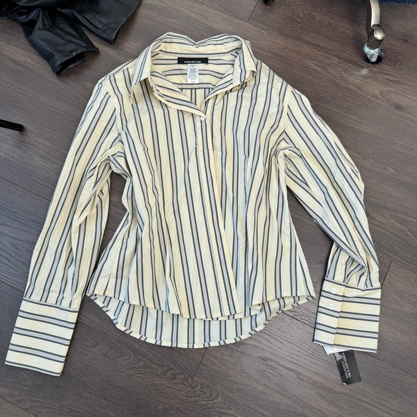 Butter Yellow Striped Button Up Shirt