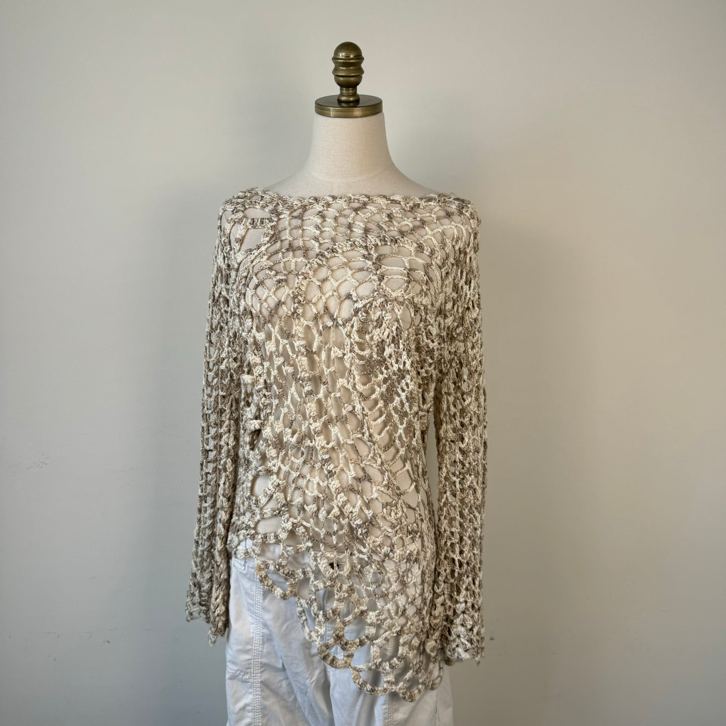 Crochet Handmade Soft Knit Asymmetric Sweater