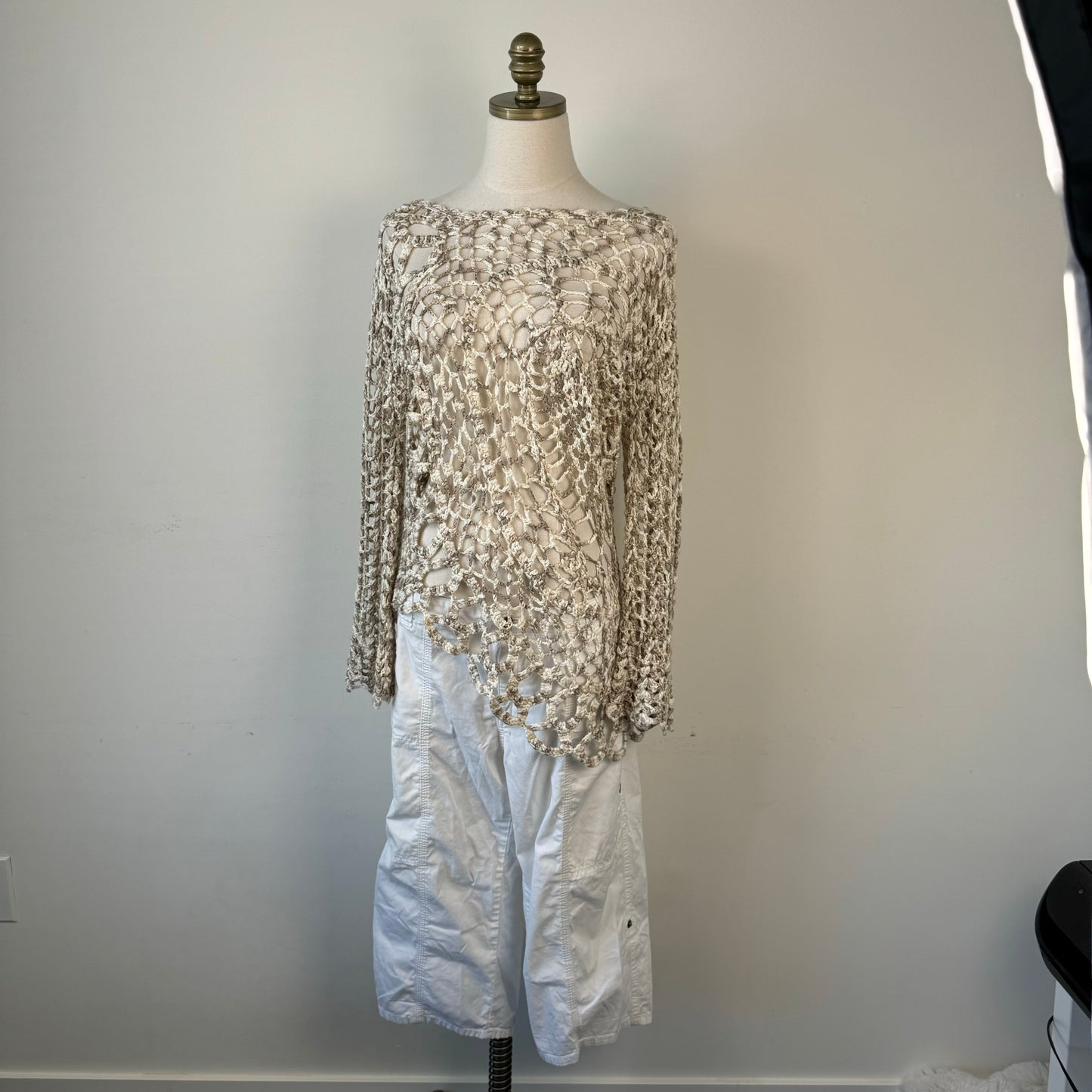 Crochet Handmade Soft Knit Asymmetric Sweater