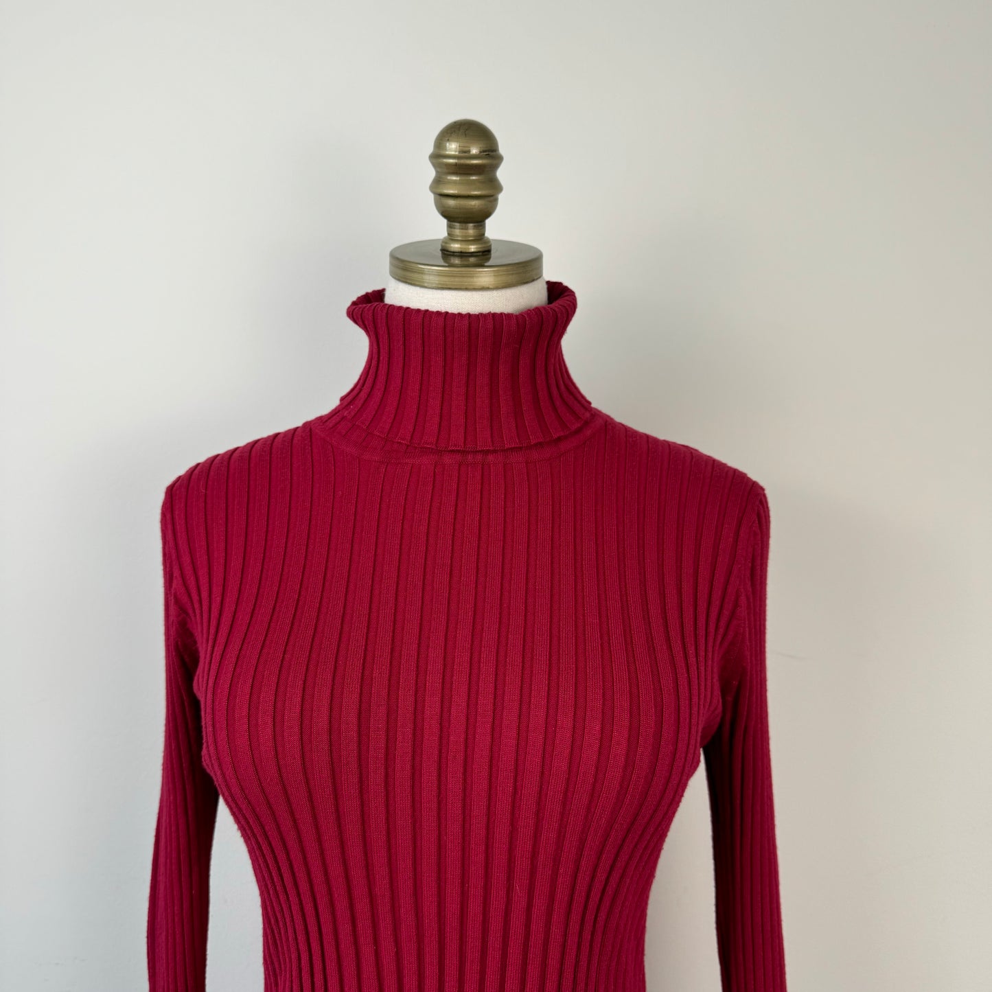 Red Fitted Turtleneck Sweater