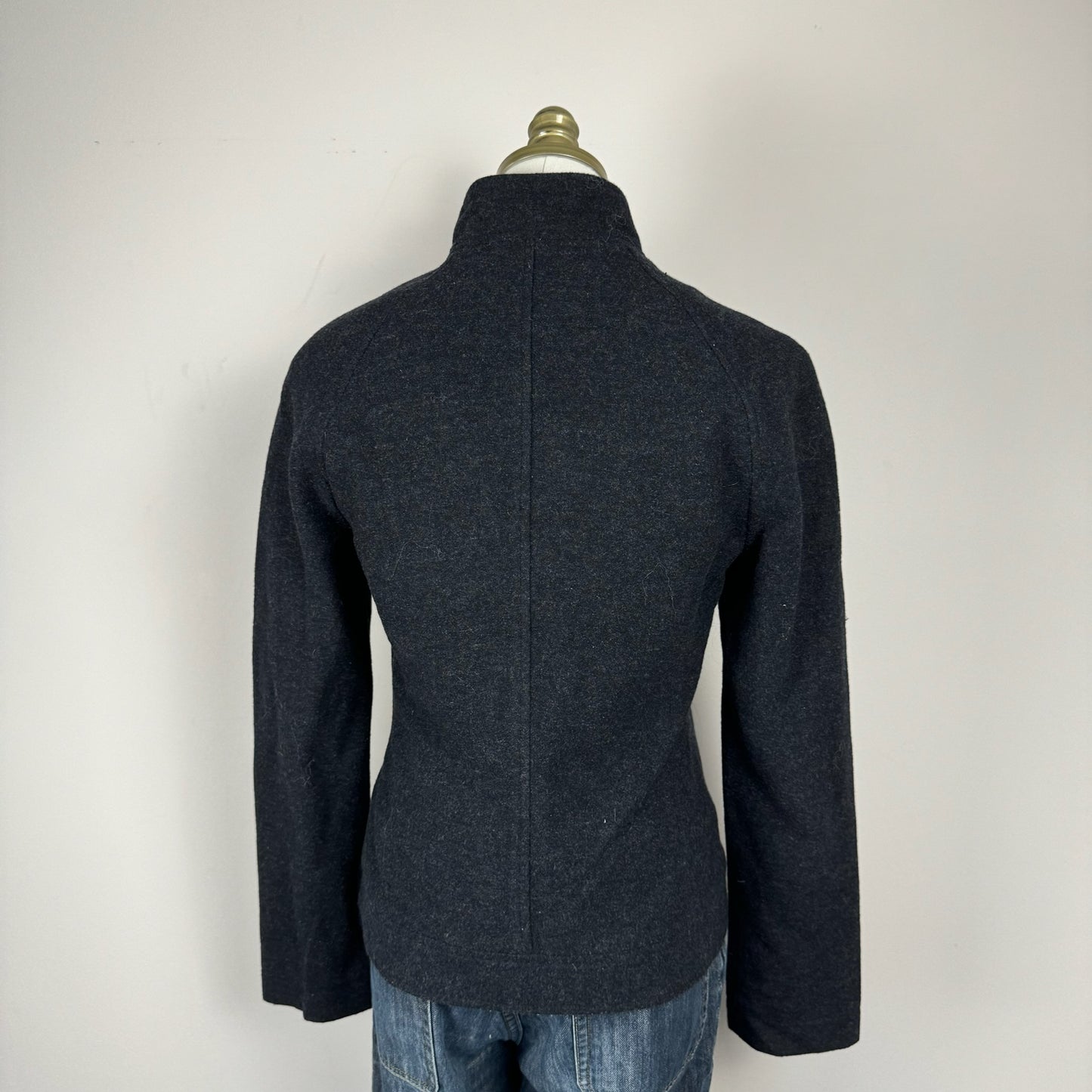 Grey Wool Button Up Jacket