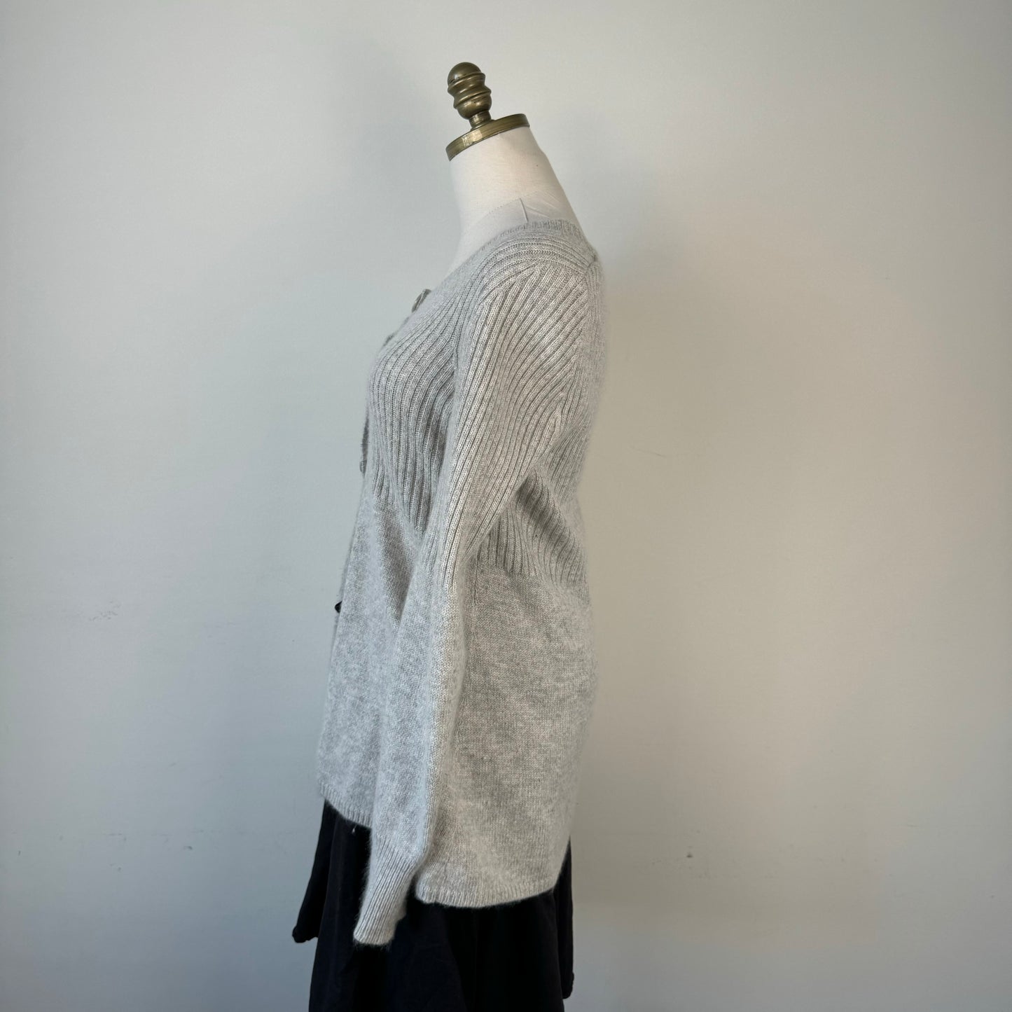 Grey Babydoll Open Front Cardigan