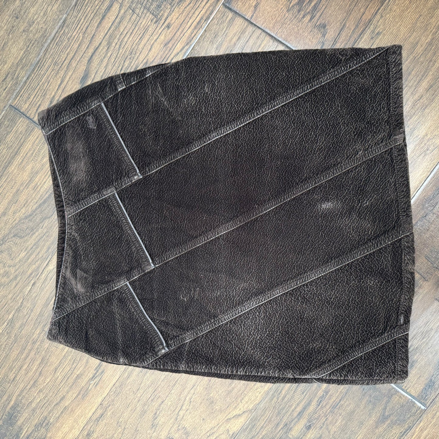 Vintage Brown Suede Midi Skirt