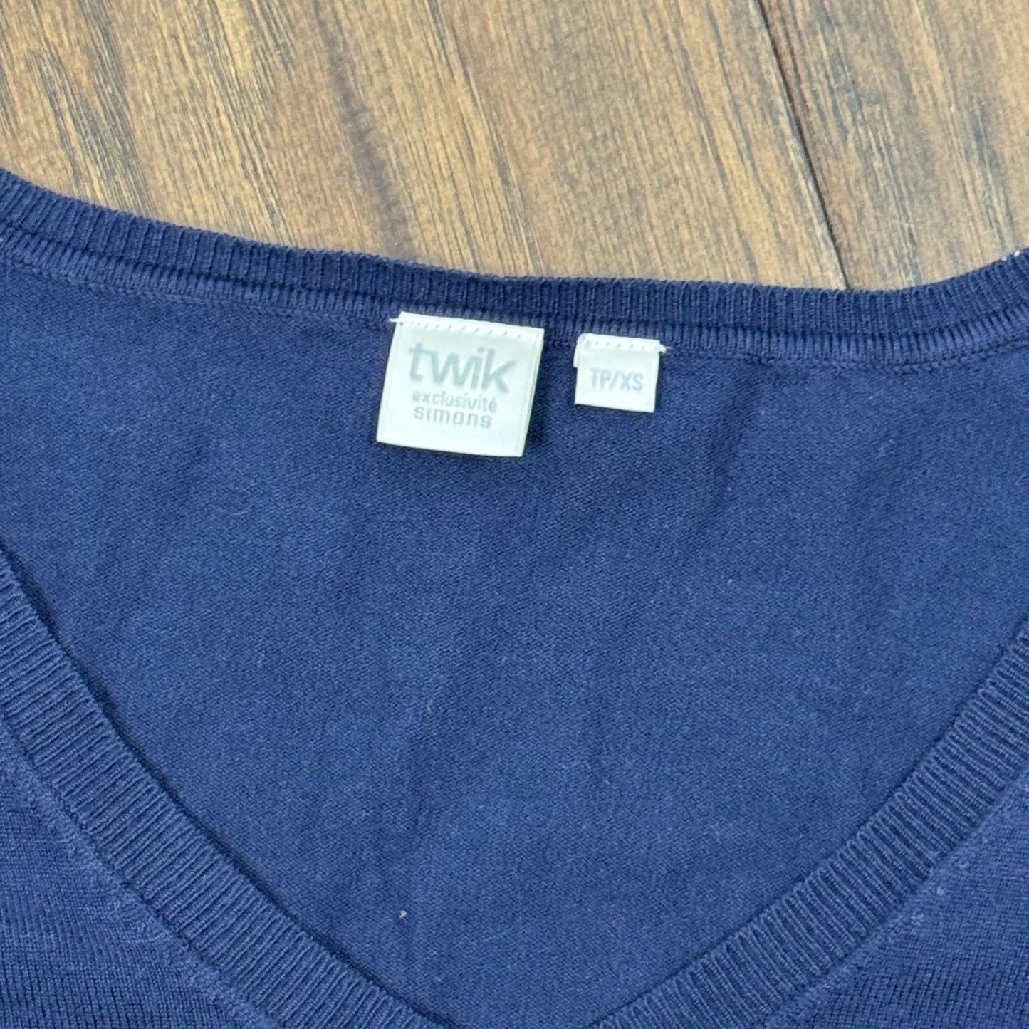 Navy Thin Knit Fitted Sweater