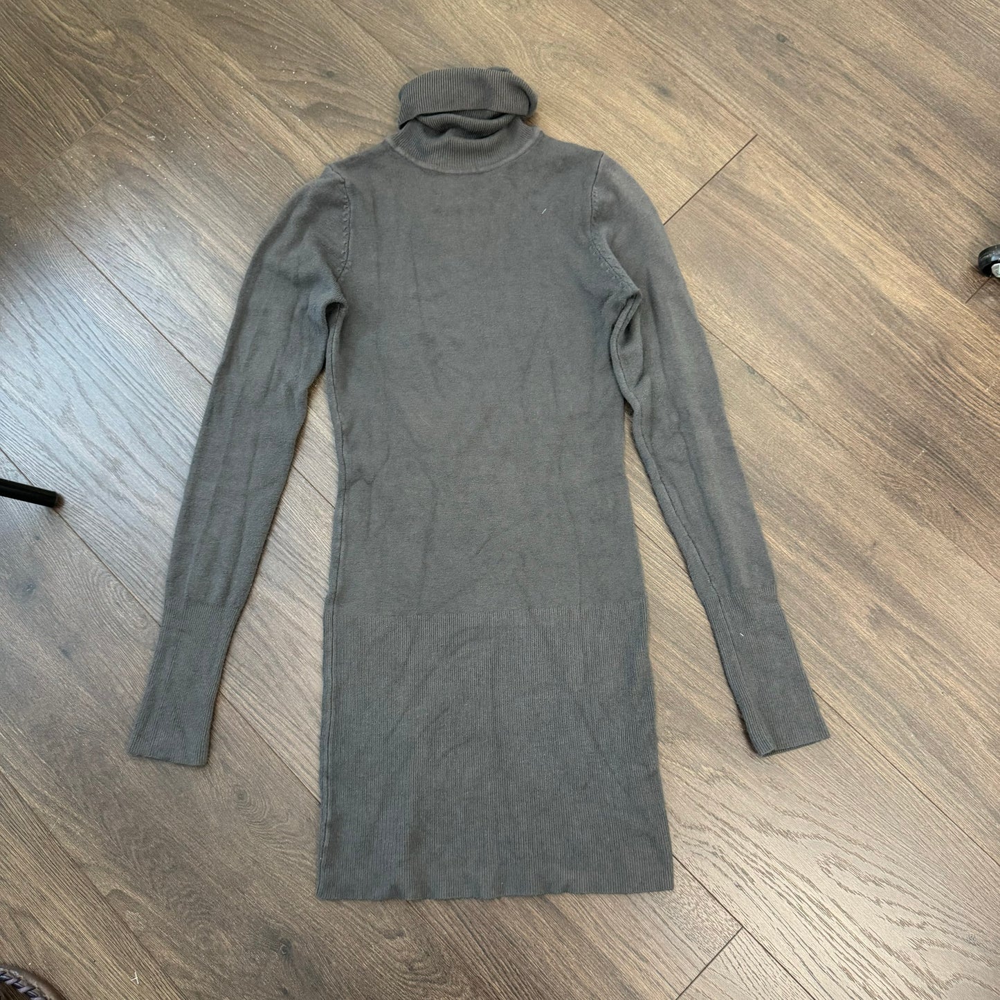 Vintage Grey Fitted Turtleneck Mini Dress / Long Top