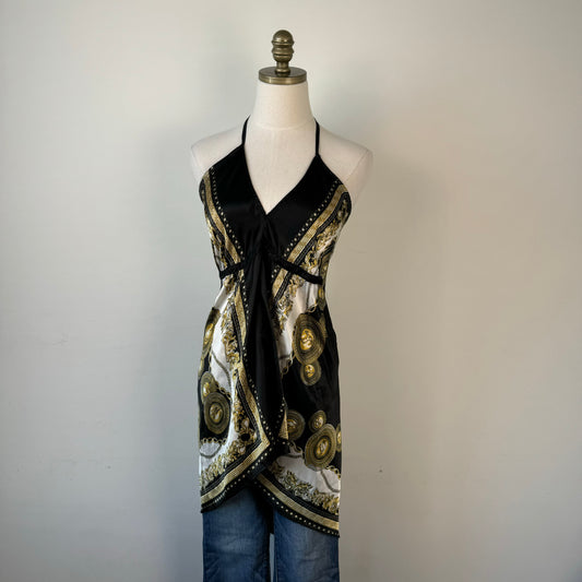 Paisley Print Silky Halter Top