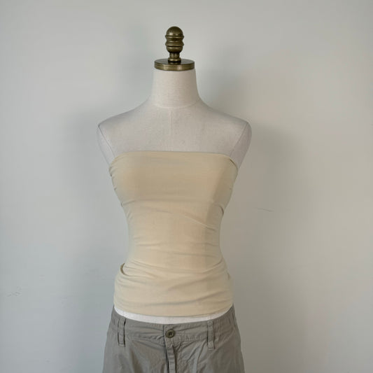 Vintage Cream Fitted Tube Top