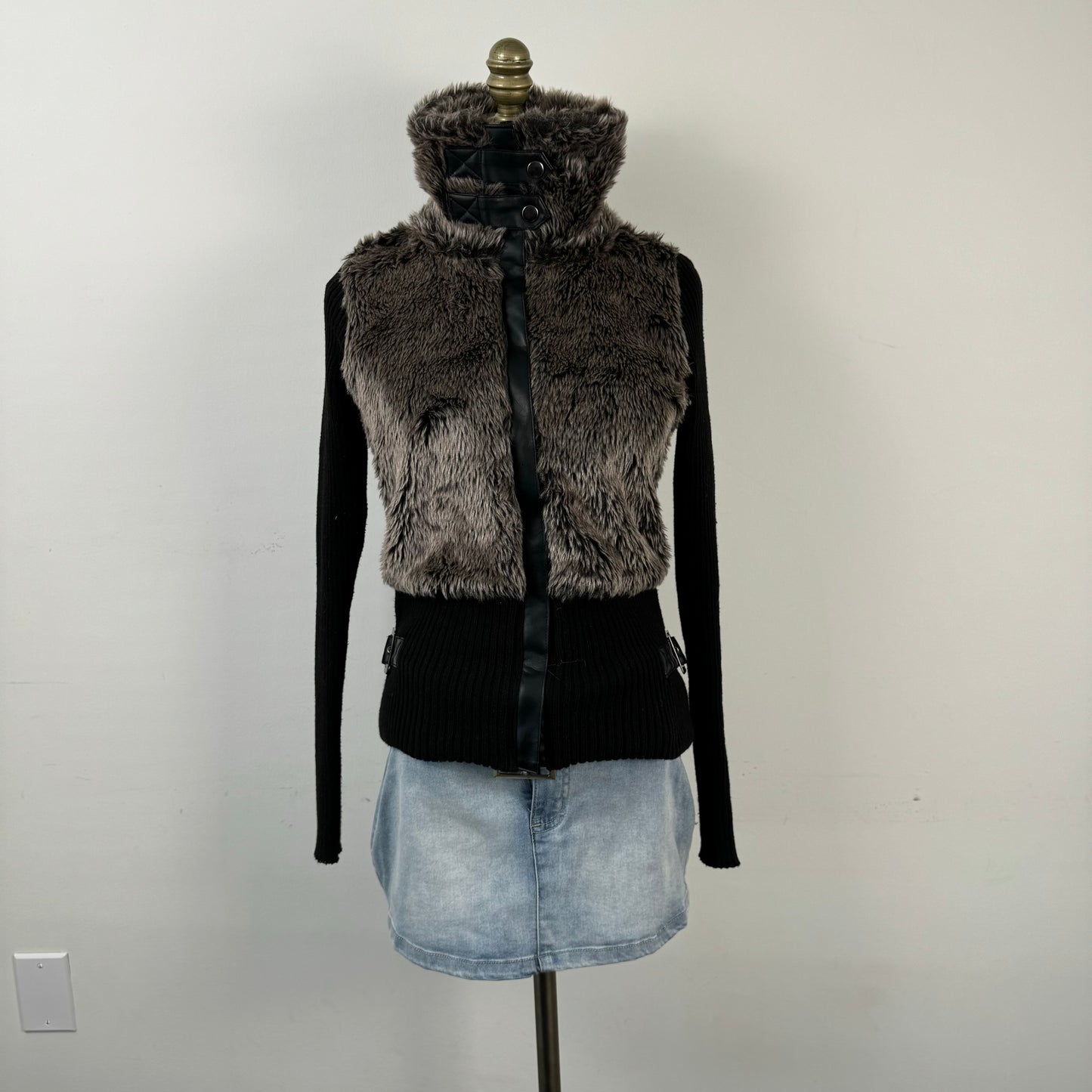 Y2K Belted Denim Mini Skirt