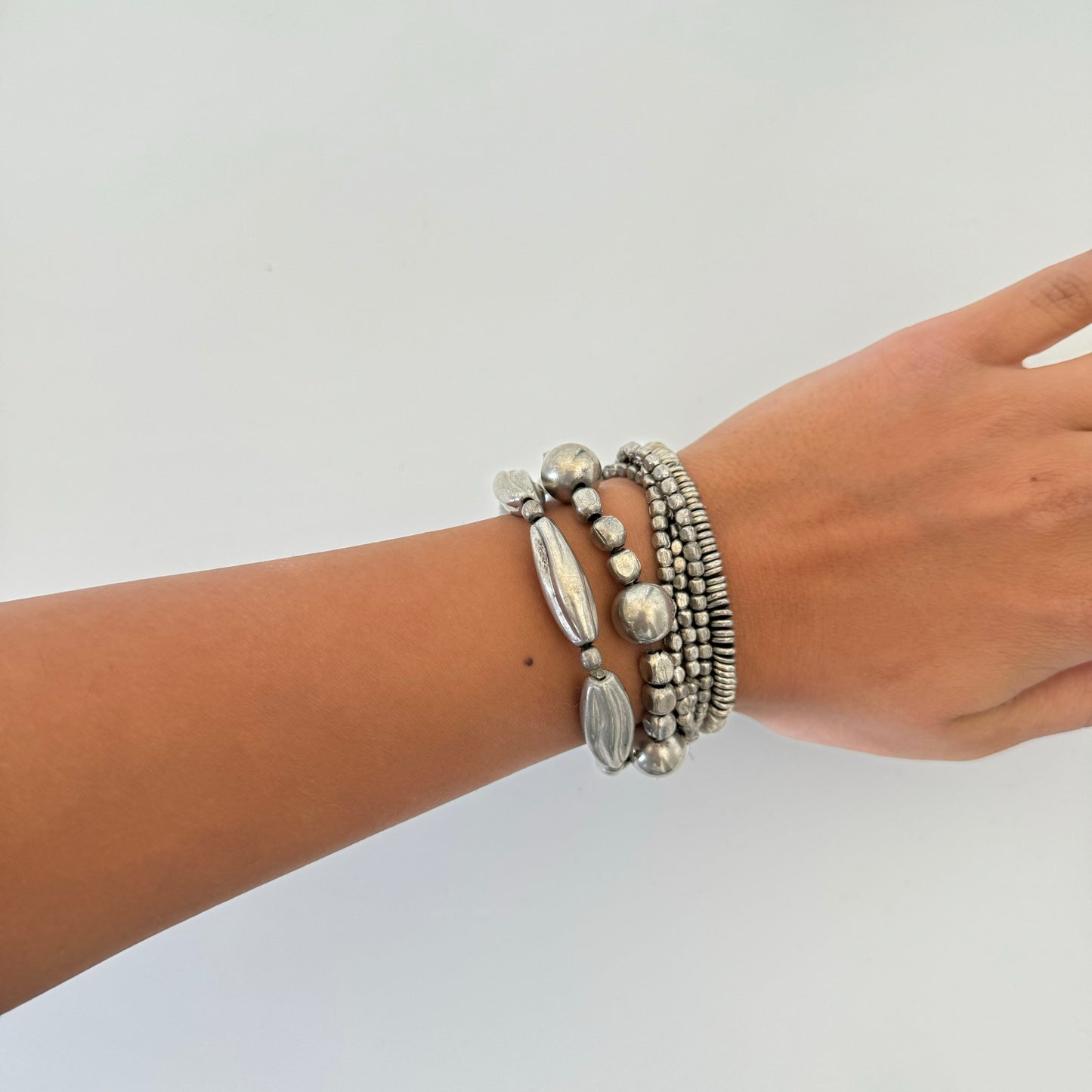 Silver Beaded Bracelet