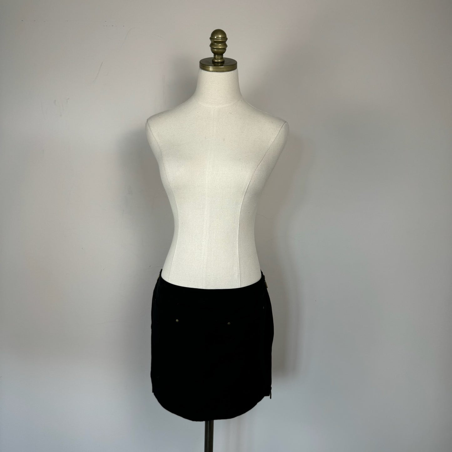 Black Gold Studded Mini Skirt