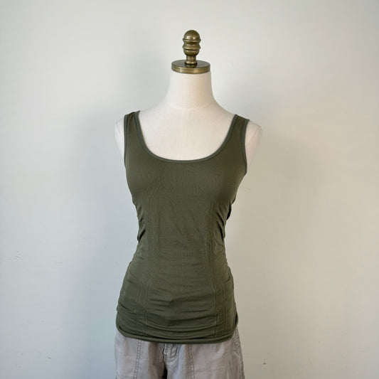 Olive Green Fitted Ruched Tank