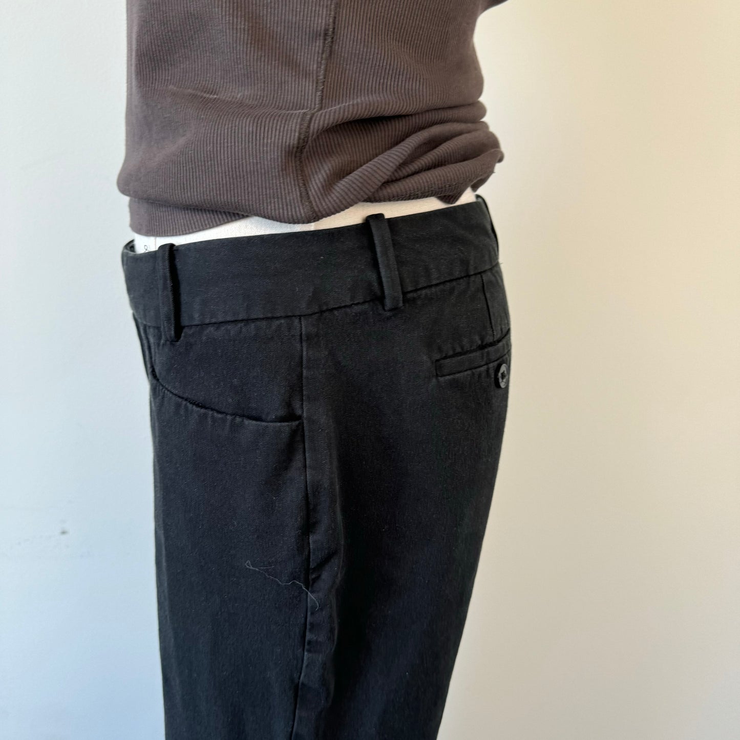 Black Low Rise Office Siren Trousers
