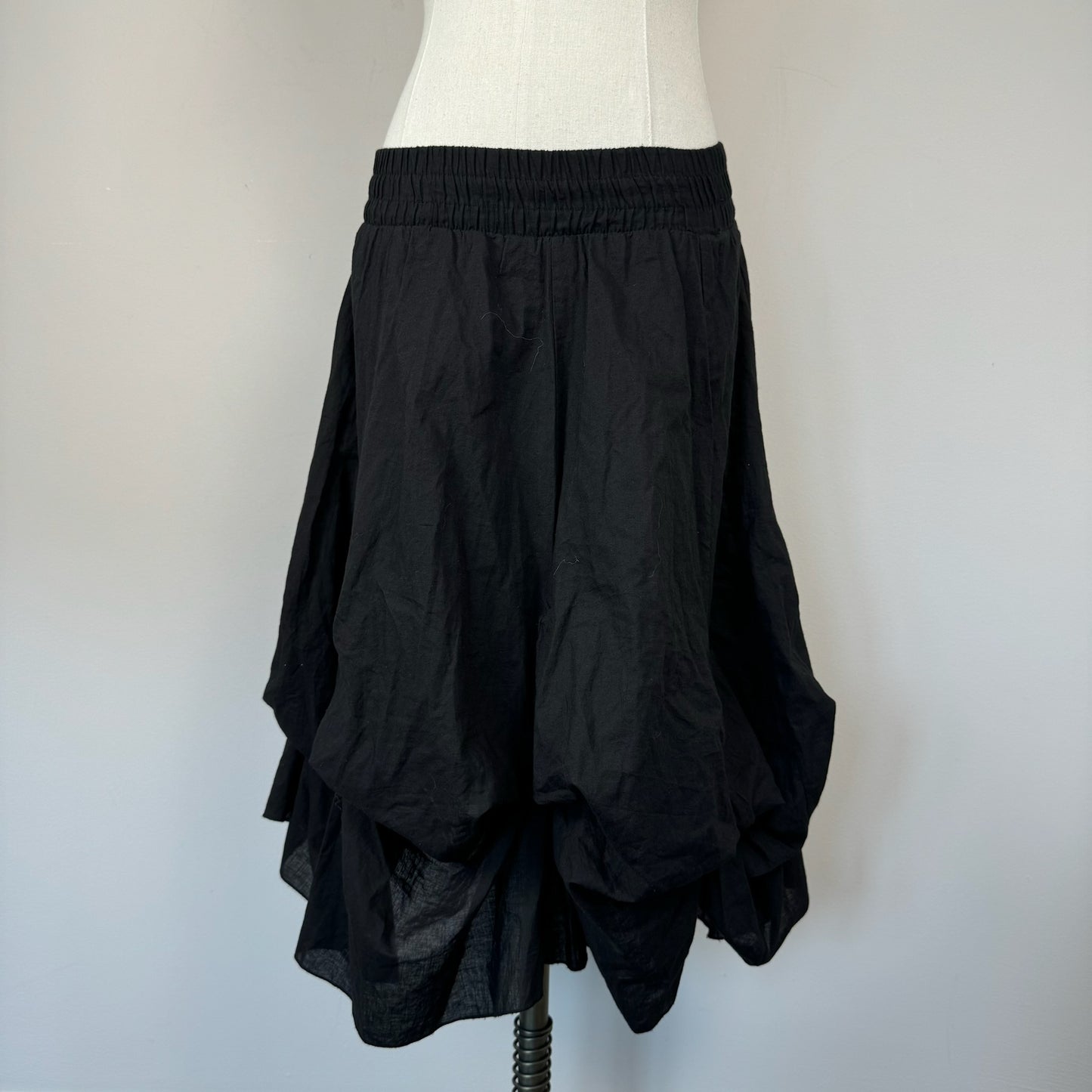 Black Bubble Midi Skirt