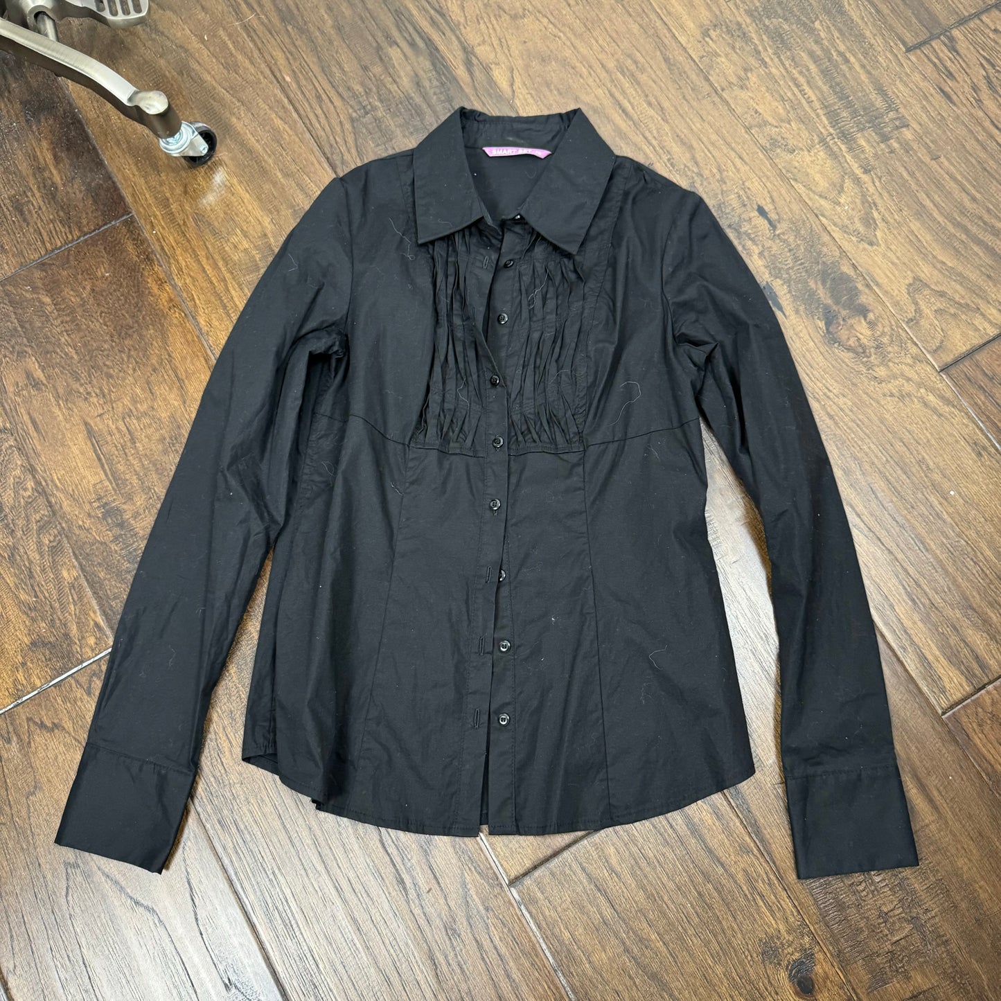 Y2K Black Fitted Button Up Shirt