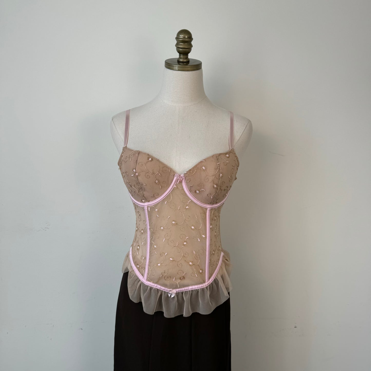 Embroidered Floral Corset Top
