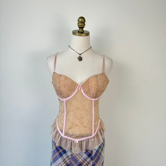 Embroidered Floral Corset Top