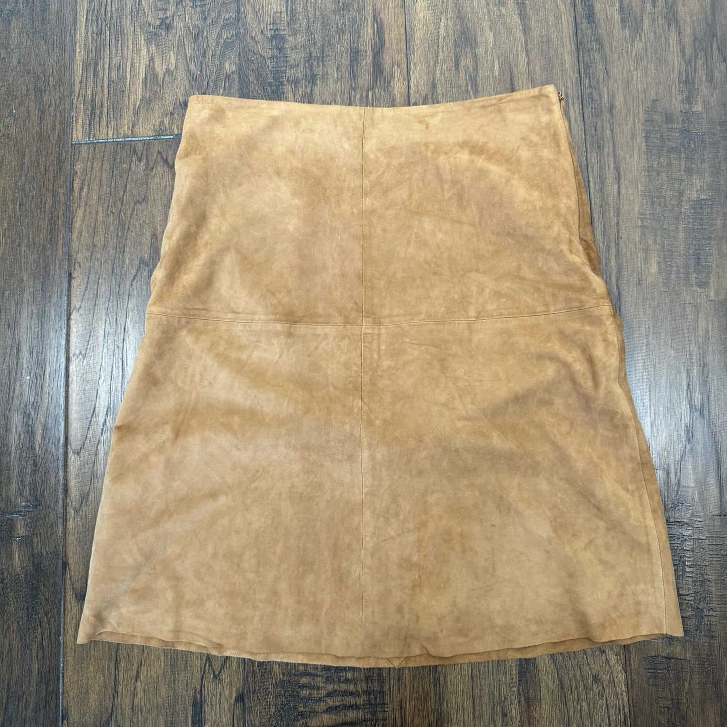 Brown Tan Suede Midi Skirt