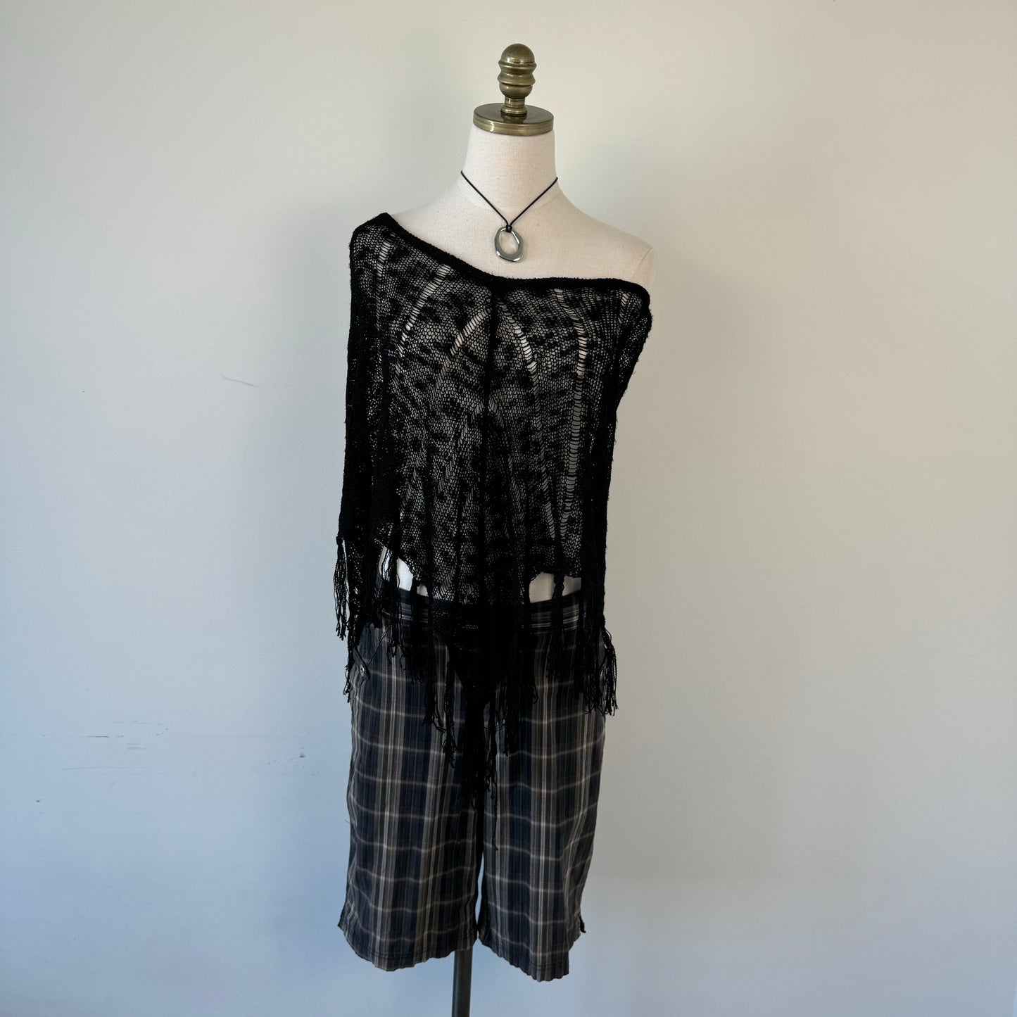Vintage Crochet Knit Poncho