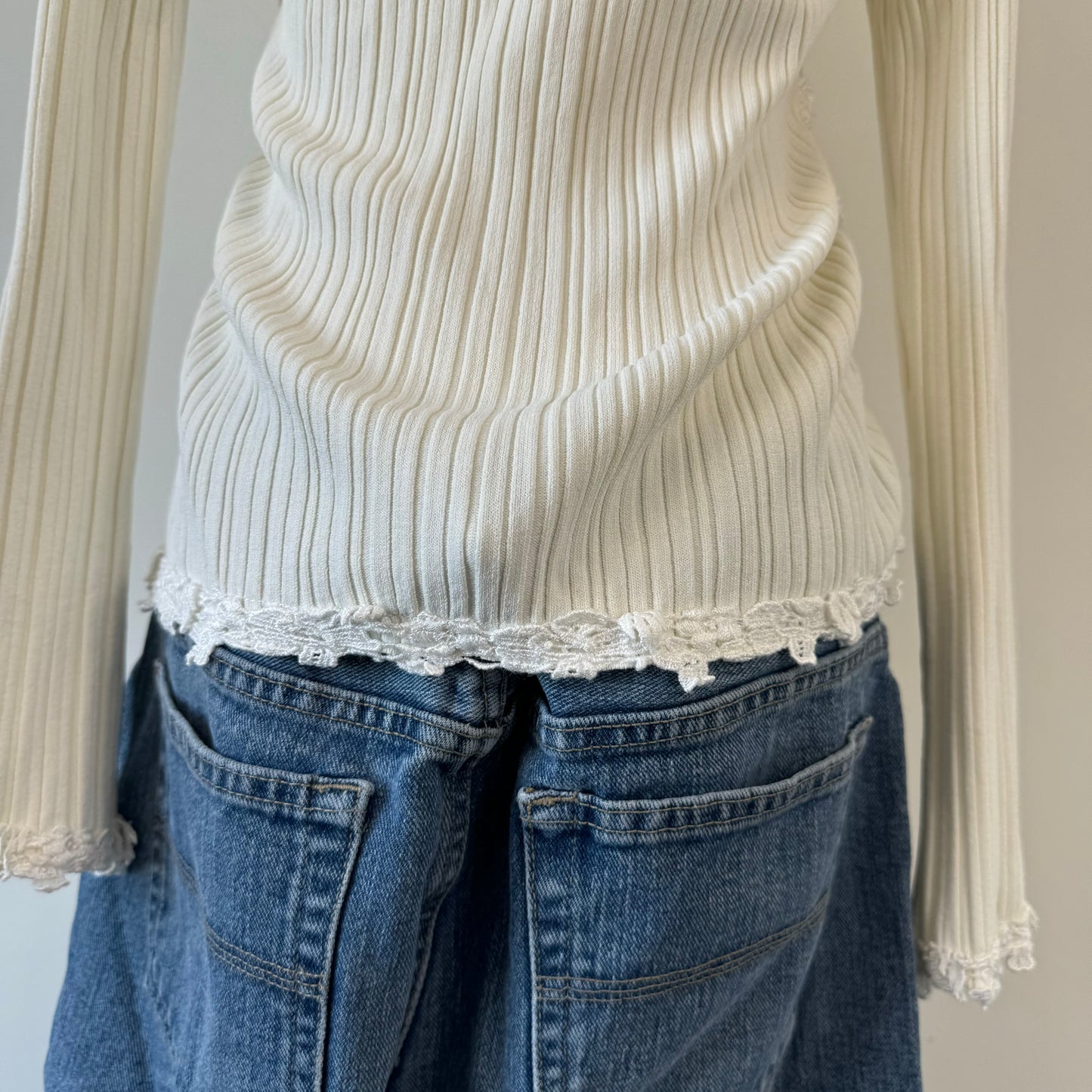 Vintage Cream Satin Button Up Top